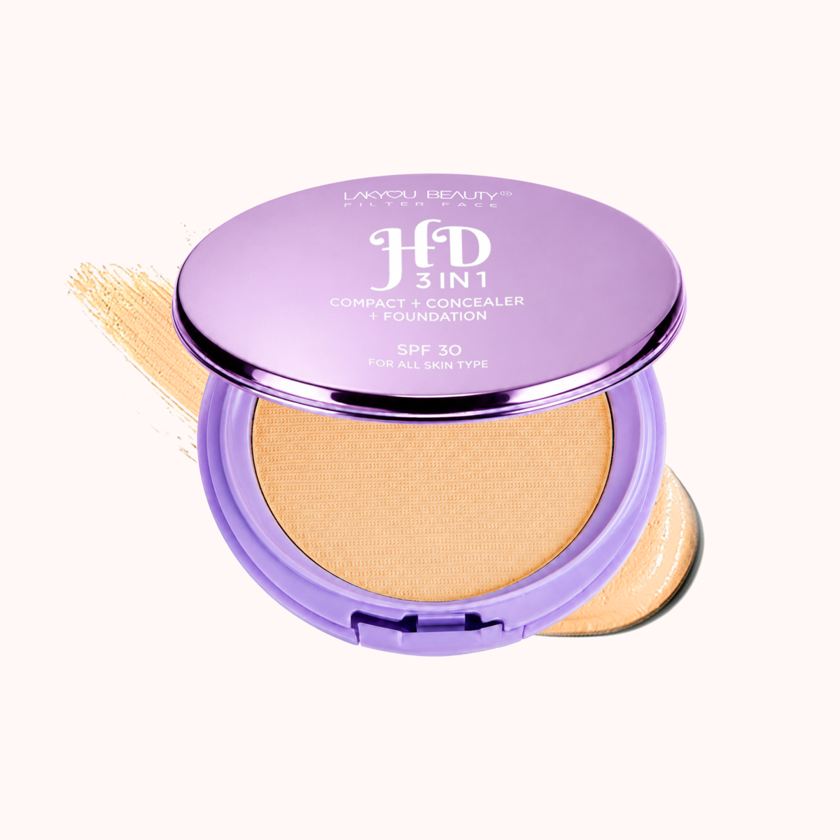 Lakyou Beauty - Filter Face | HD 3 in 1 Compact | Compact + Concealer + Foundation SPF 30