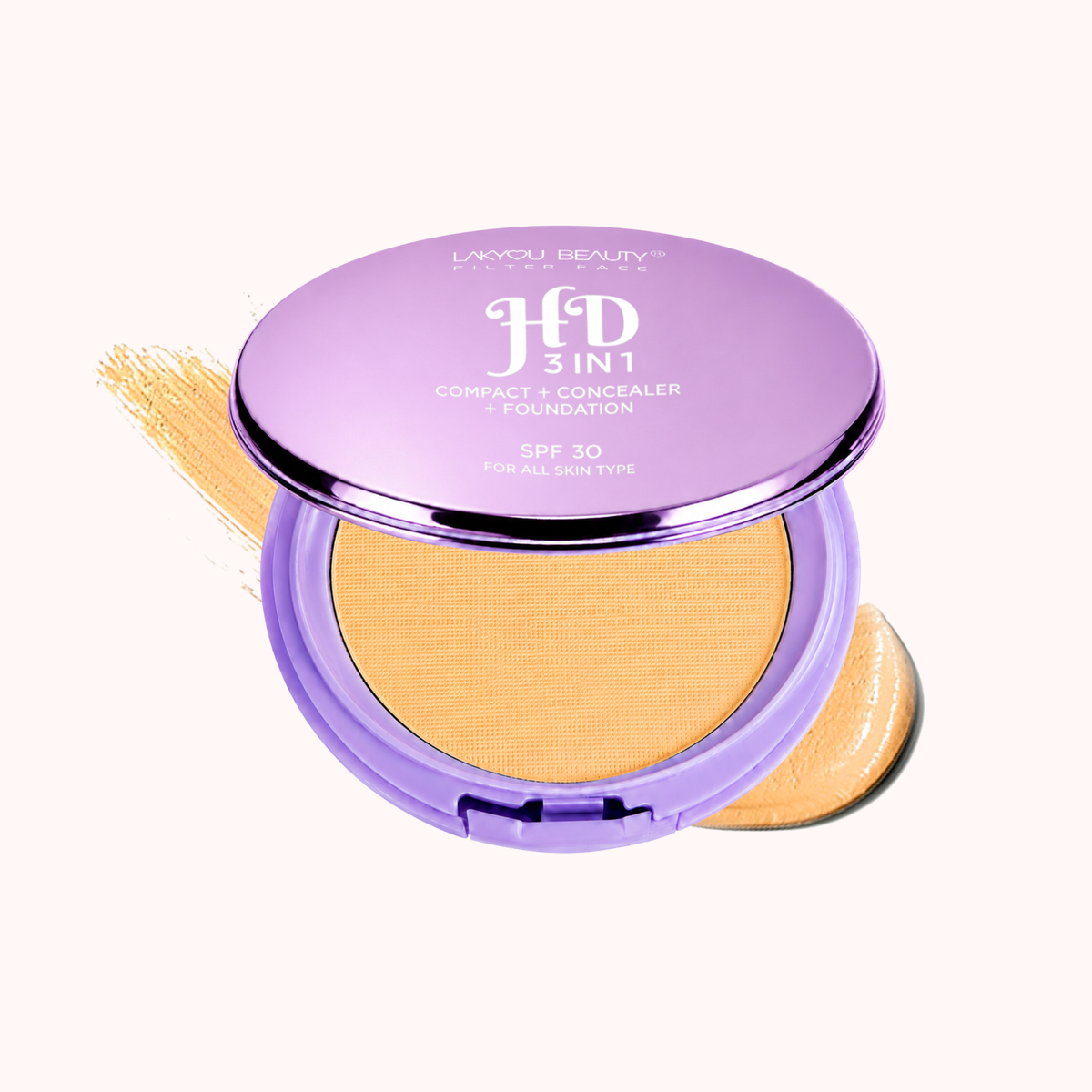 Lakyou Beauty - Filter Face | HD 3 in 1 Compact | Compact + Concealer + Foundation SPF 30