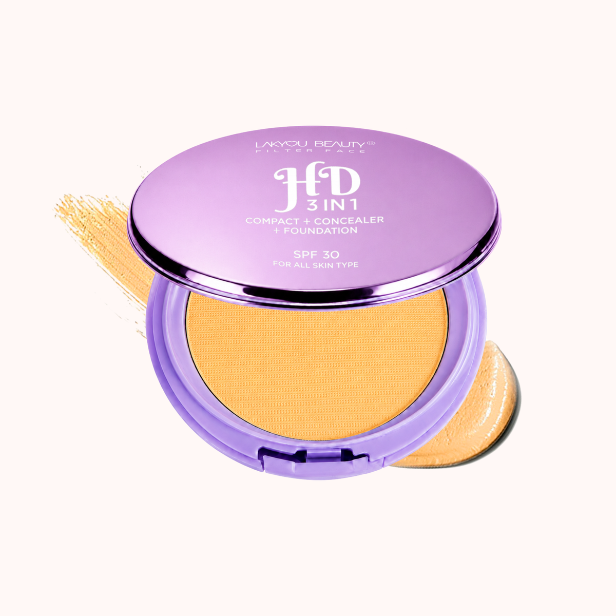 Lakyou Beauty - Filter Face | HD 3 in 1 Compact | Compact + Concealer + Foundation SPF 30