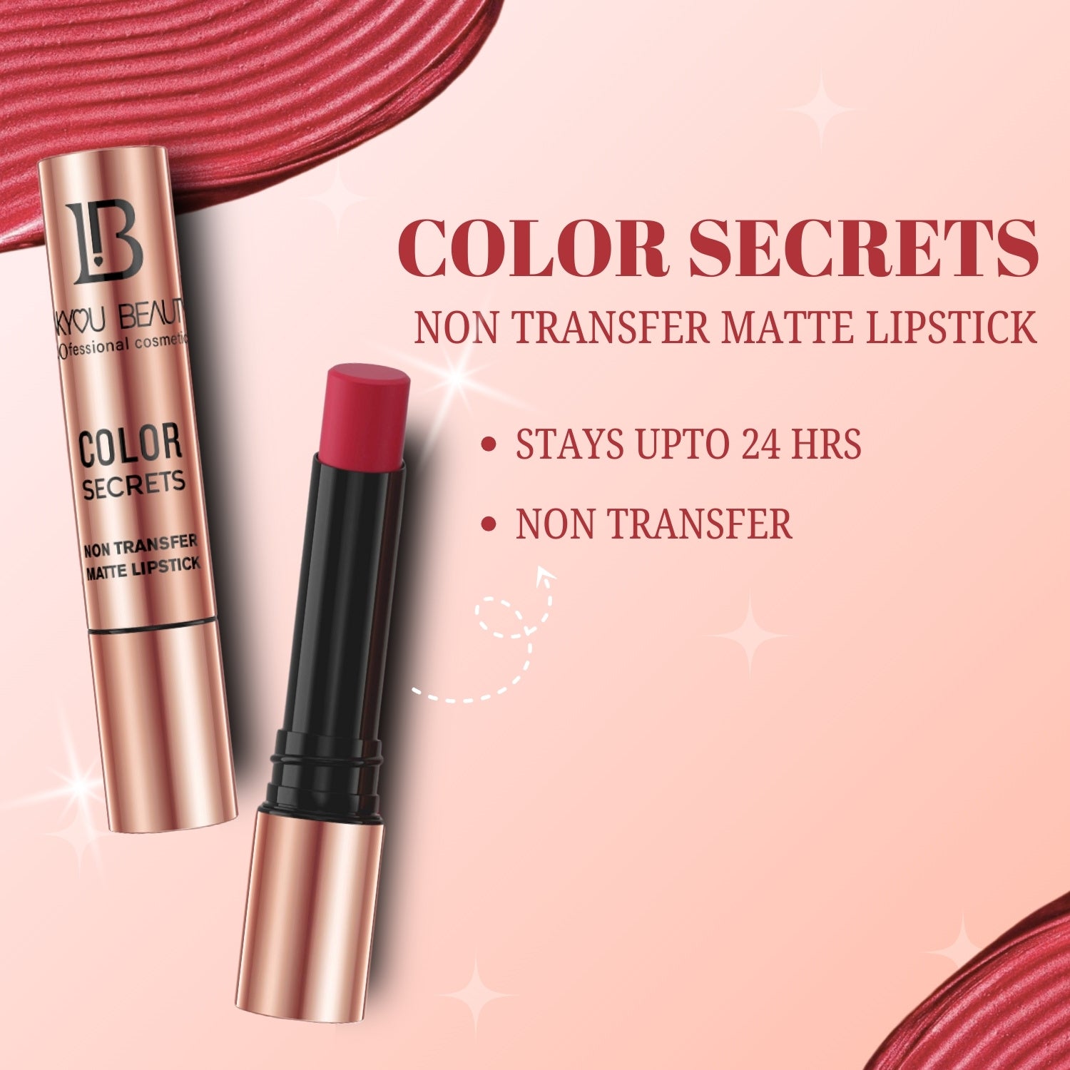 Lakyou Beauty Non-Transfer Matte Lipstick | Long-Lasting Smudge-Proof Lipstick