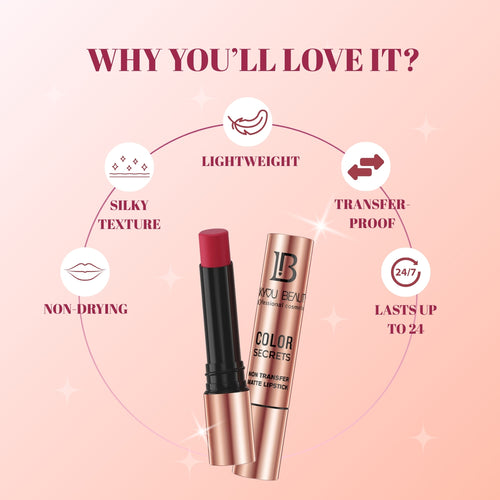 Lakyou Beauty Non-Transfer Matte Lipstick | Long-Lasting Smudge-Proof Lipstick
