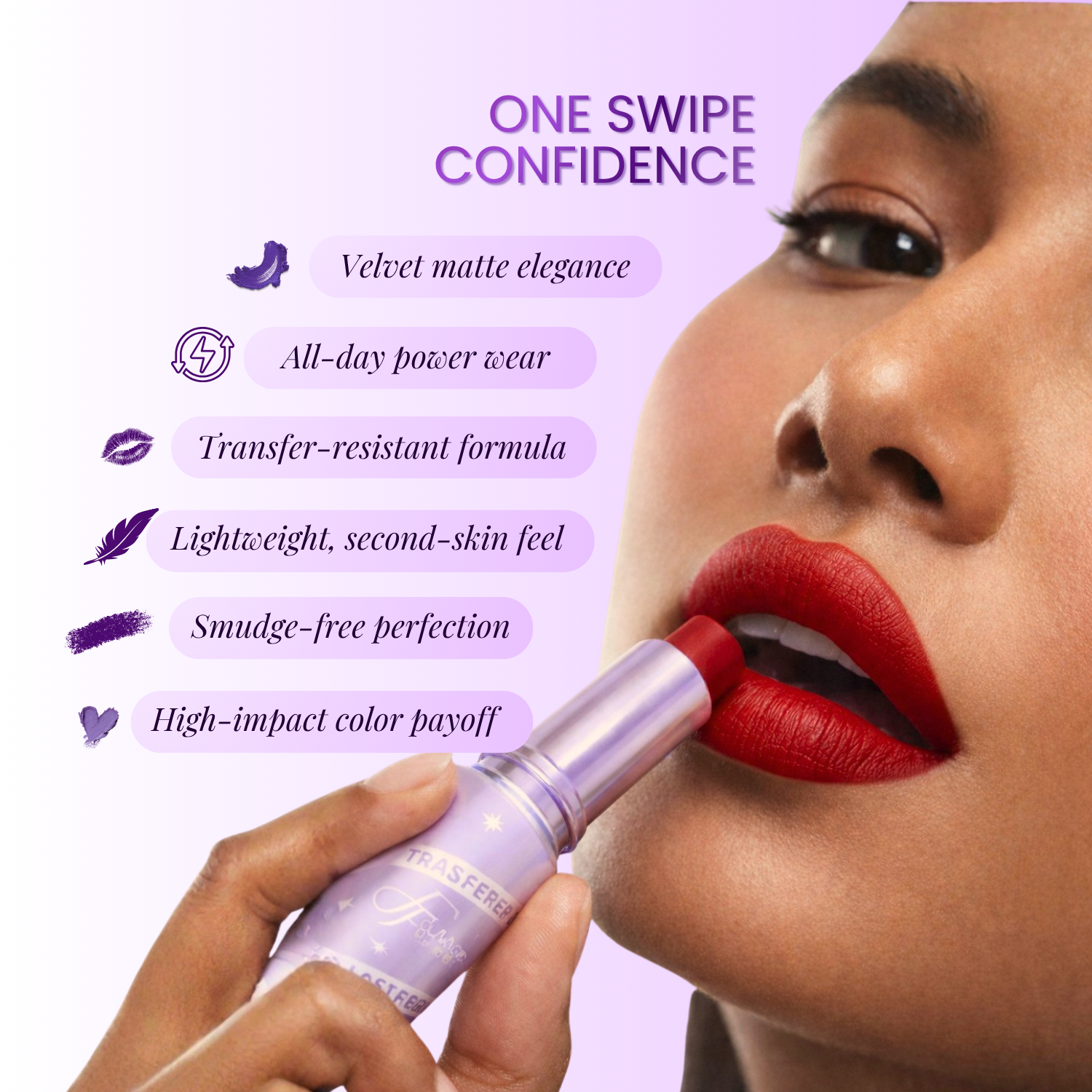 Lakyou Beauty - Filter Face Smudge Proof | Long Wearing | Non Transfer Matte Lipstick