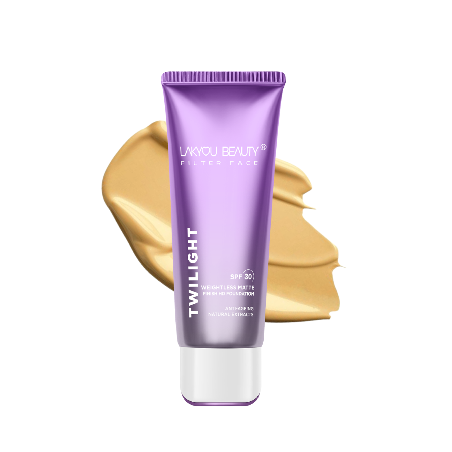 Lakyou Beauty - Filter Face Twilight Tube Foundation | Dewy Glow 24H Wear Soft-Matte Foundation