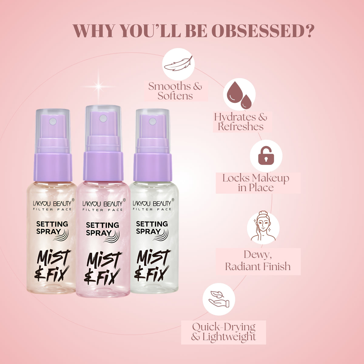 Lakyou Beauty Makeup Setting Spray | Long-Lasting Makeup Fixer