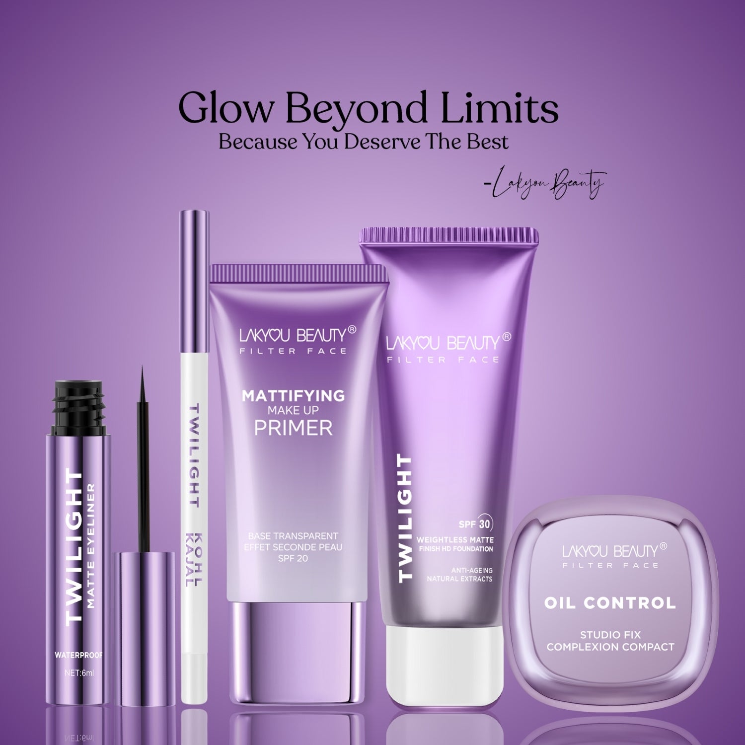 Lakyou Beauty - Filter Face Twilight Kohl Kajal | Intense Smudge-Proof Waterproof 12H Kajal