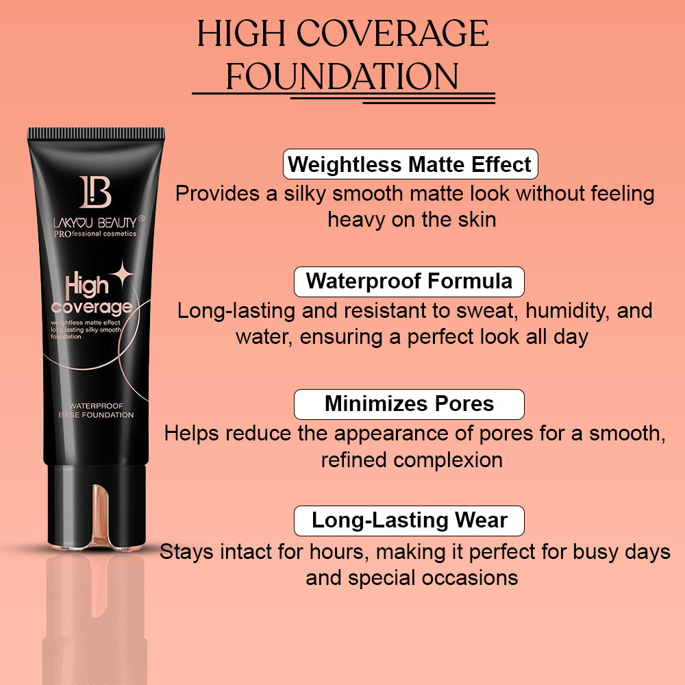 Lakyou Beauty - High Coverage Foundation | Long Lasting Flawless Matte Finish