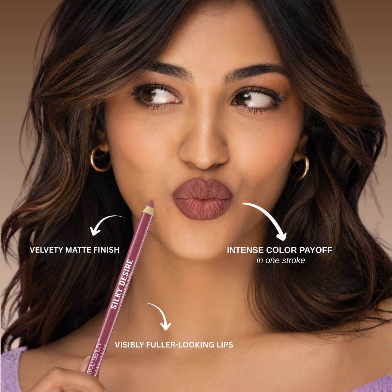 Lakyou Beauty | Filter Face - Silky Desire Velvet Matte Lip Liner | Waterproof Smooth Precision Lip Definer