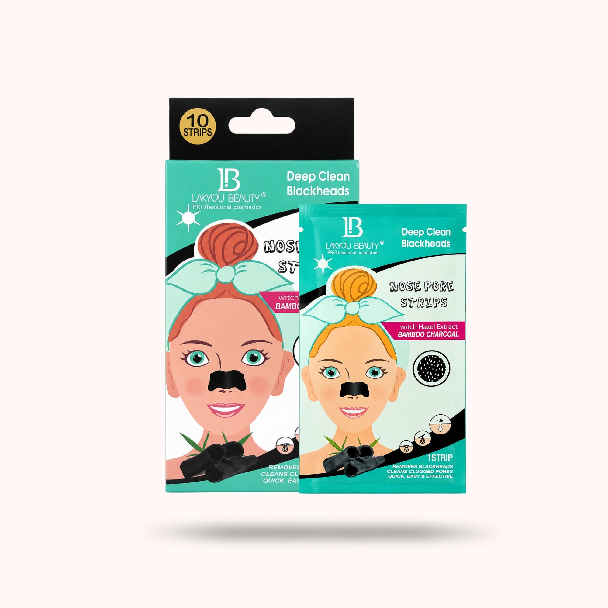 Lakyou Beauty - Charcoal Pore Strips | Deep Cleansing Blackhead Removal Strips