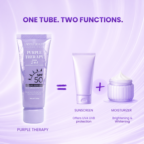 Lakyou Beauty Purple Therapy Sunscreen SPF 50 PA+++ | Broad Spectrum UV Protection