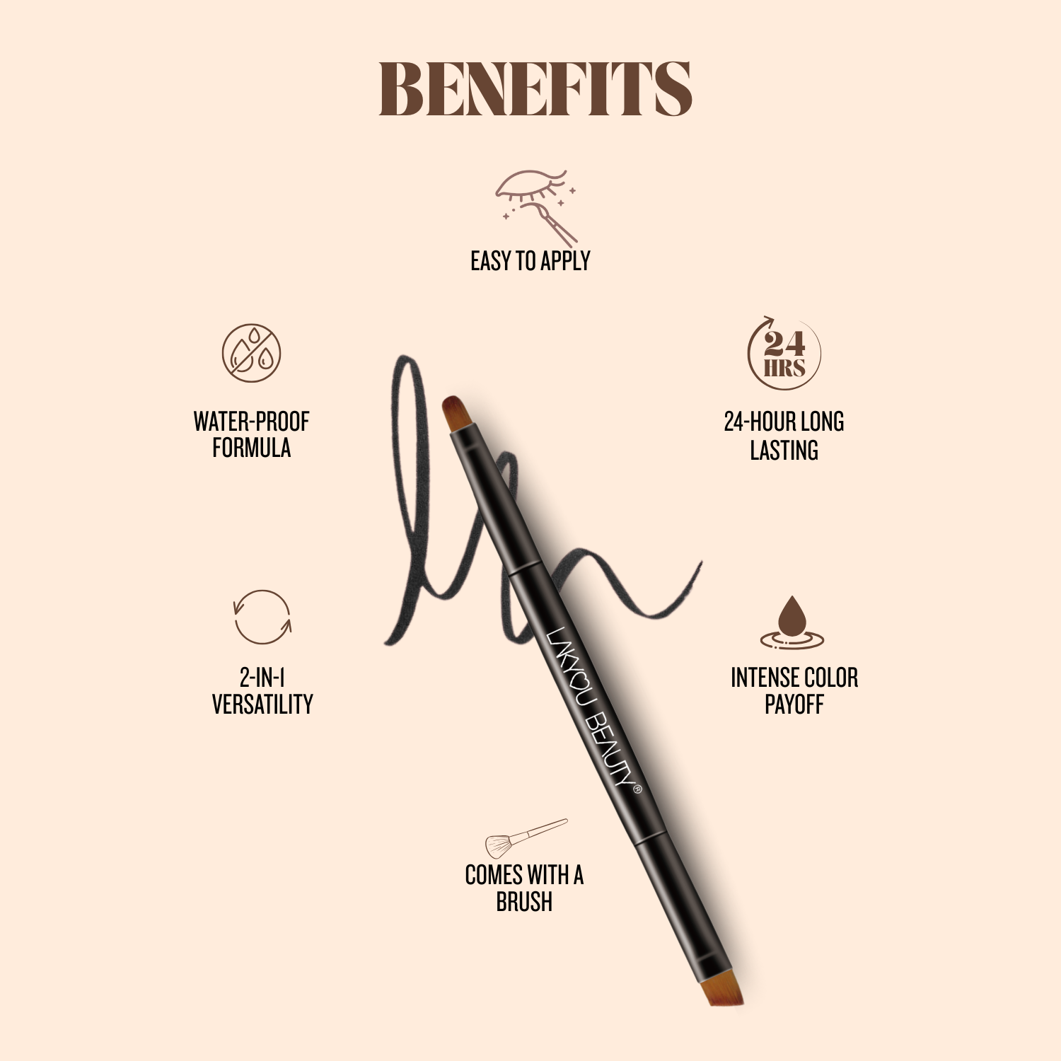 Lakyou Beauty - Gel Kajal | Waterproof & Smudge-Proof Kajal