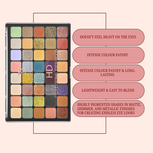 Lakyou Beauty - HD Professional Eyeshadow Palette | Highly Pigmented Matte & Shimmer Shades