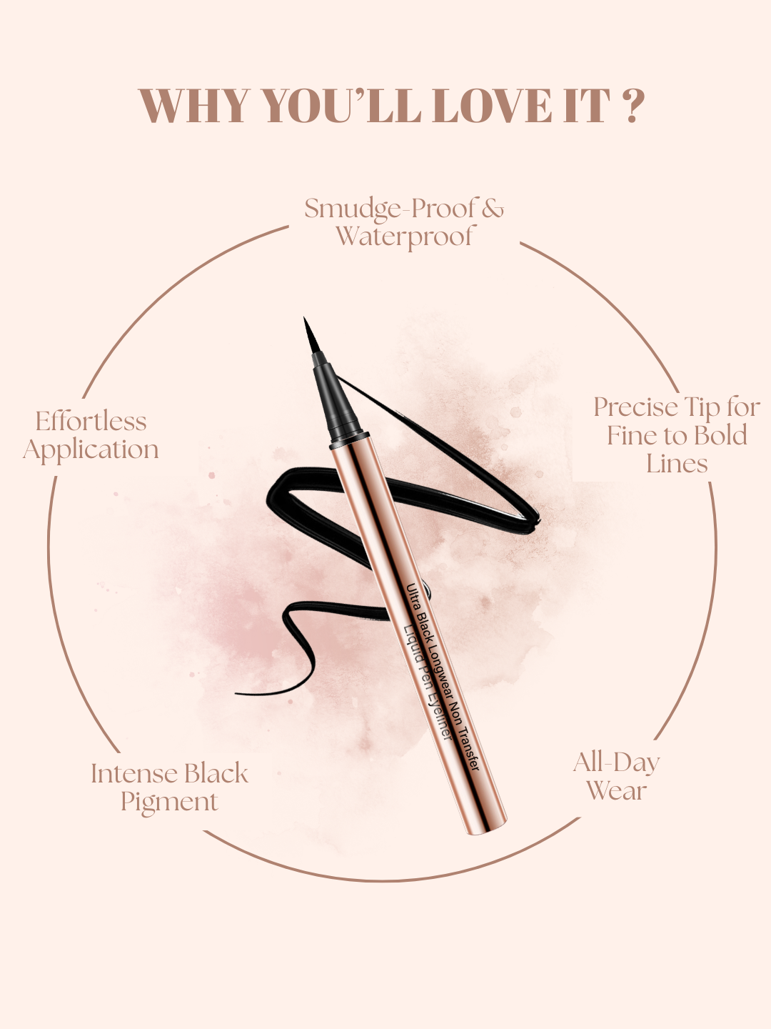 Lakyou Beauty - Liquid Pen Eyeliner in India | Waterproof Smudge-Proof Precision Eyeliner