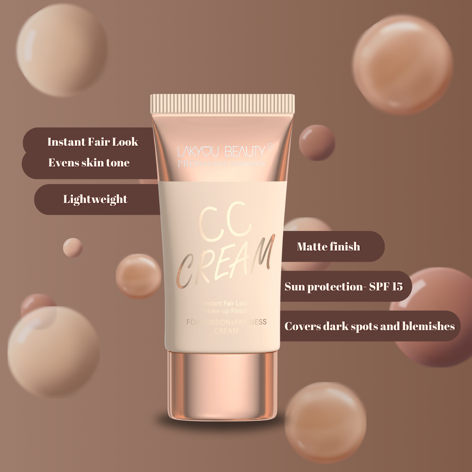 Lakyou Beauty - CC Cream | Lightweight Brightening & Natural Glow Coverage