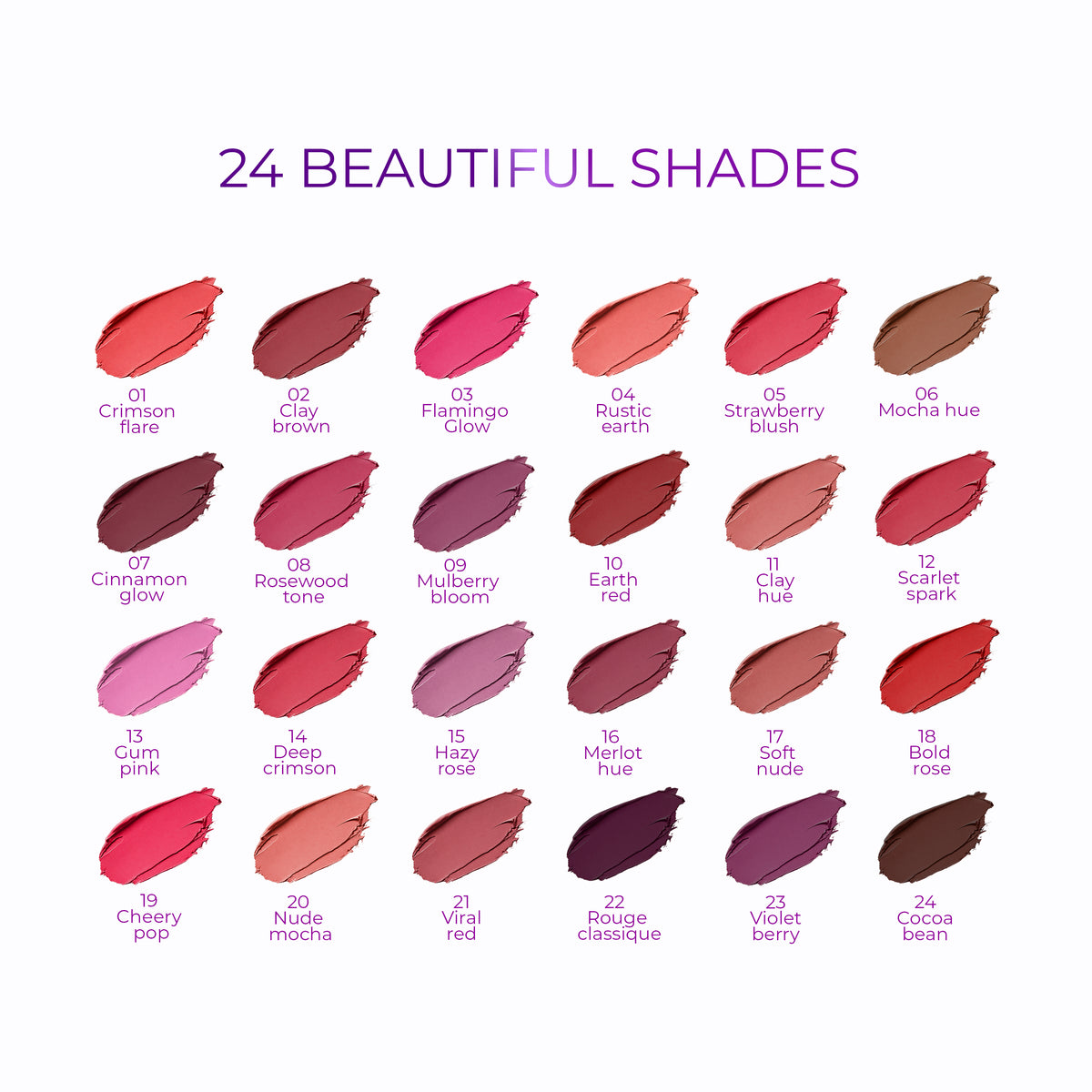 Lakyou Beauty Bloom Last Non-Transfer Lipstick – all 24 shades swatched