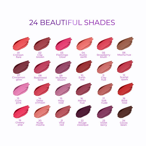 Lakyou Beauty Bloom Last Non-Transfer Lipstick – all 24 shades swatched
