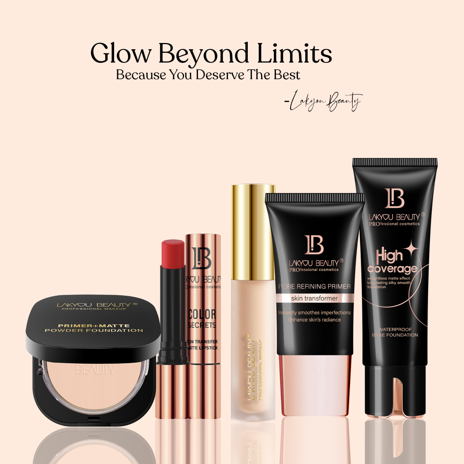 Lakyou Beauty - Primer + Matte Compact Powder | Smooth Matte Finish Face Compact