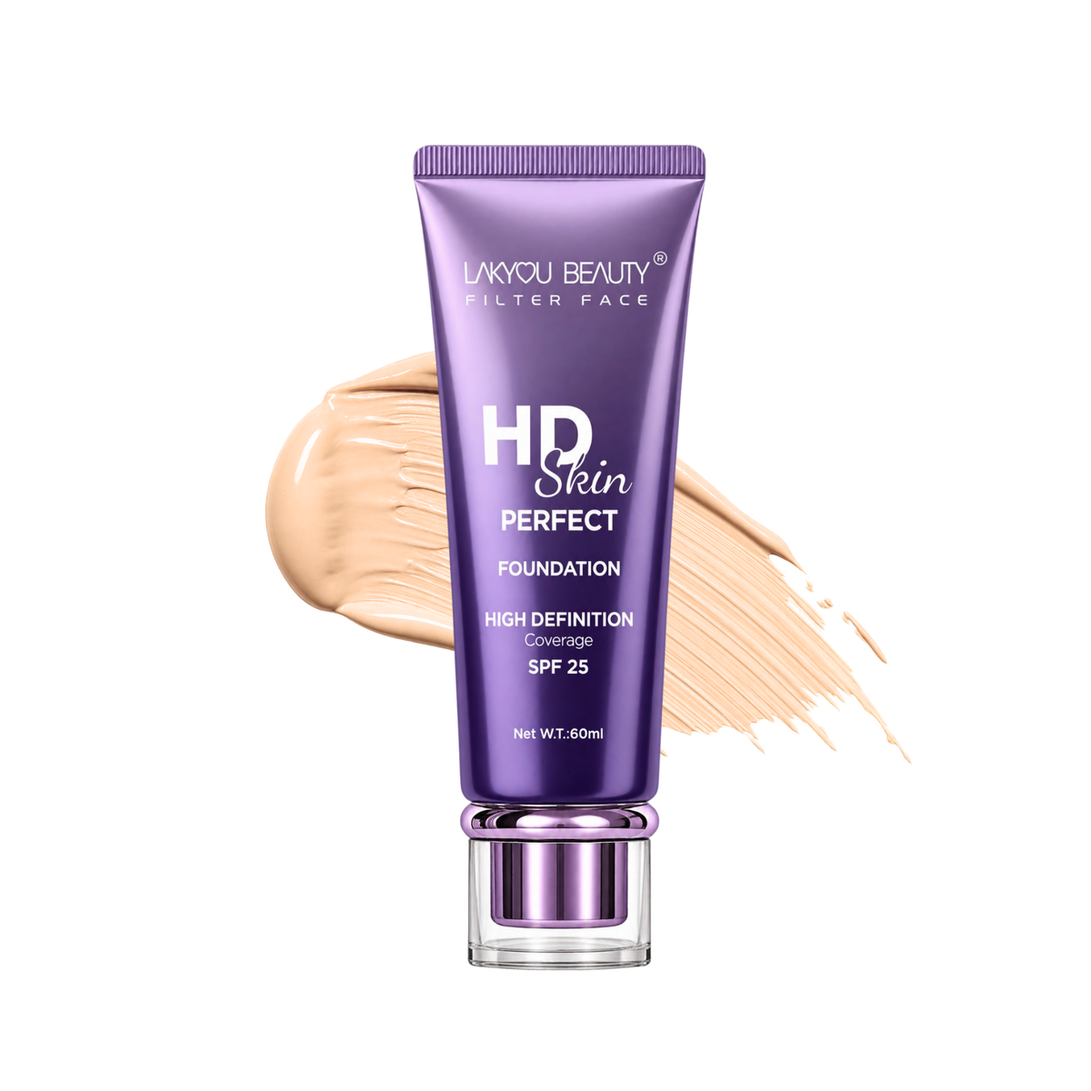 Lakyou Beauty HD Skin Perfect Foundation SPF 25 – Soft Ivory