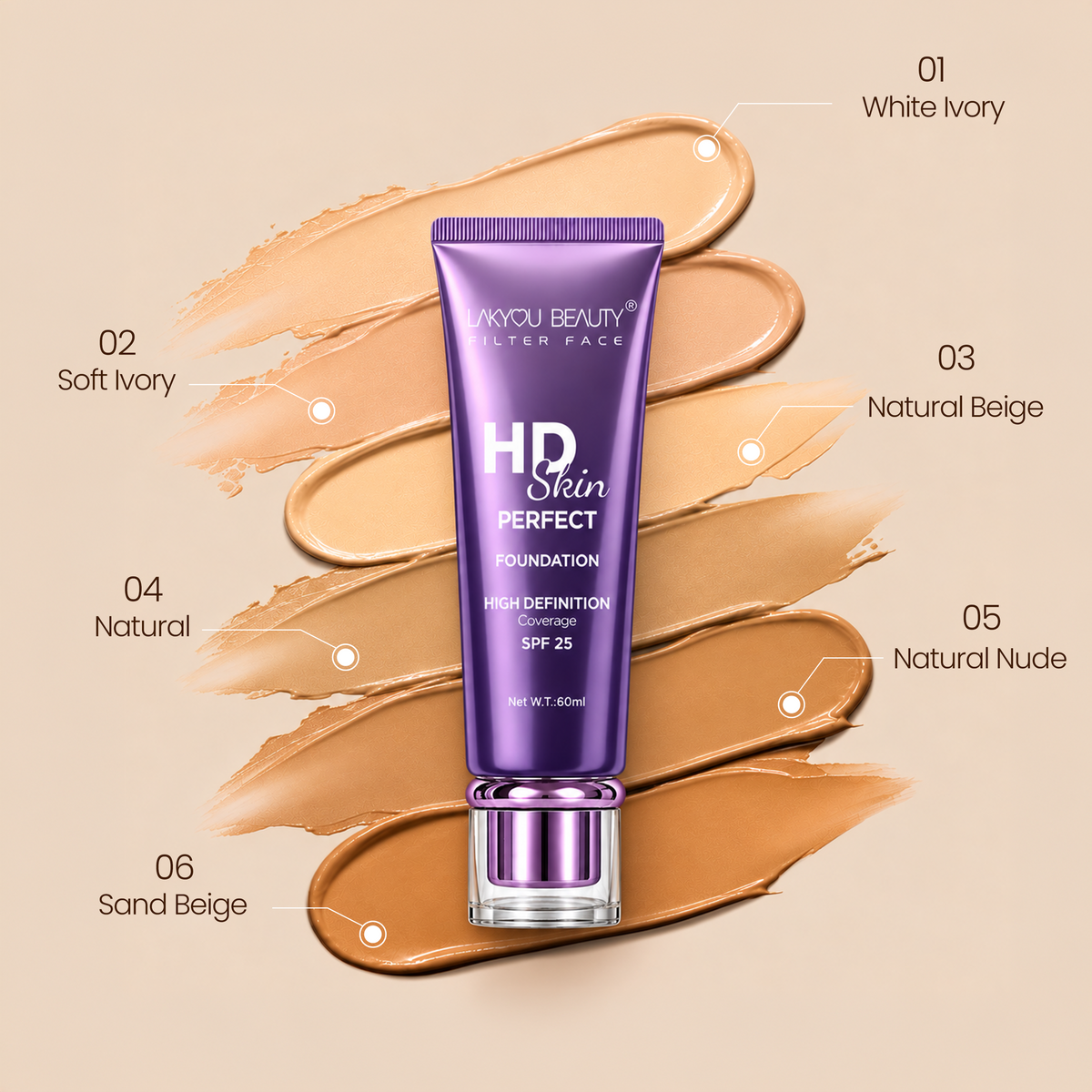 Lakyou Beauty HD Skin Perfect Foundation SPF 25 – image 10