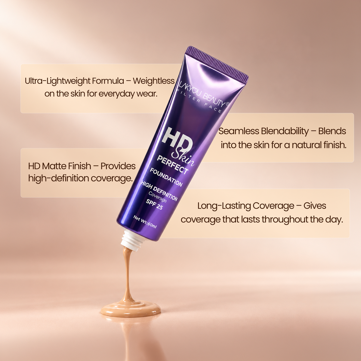 Lakyou Beauty HD Skin Perfect Foundation SPF 25 – image 7
