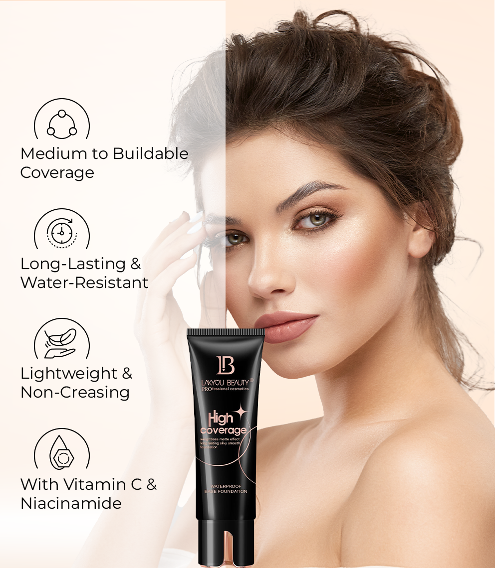 Lakyou Beauty - High Coverage Foundation | Long Lasting Flawless Matte Finish