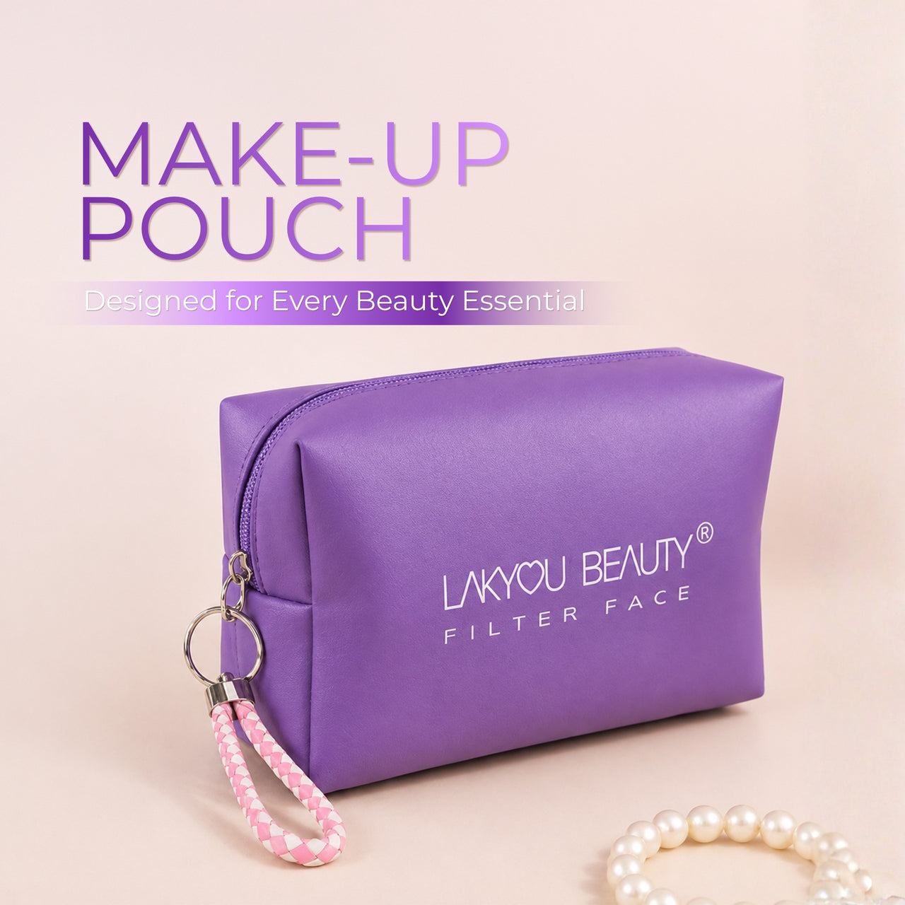 Lakyou Beauty Makeup Pouch | Stylish Travel-Friendly Cosmetic Storage Bag