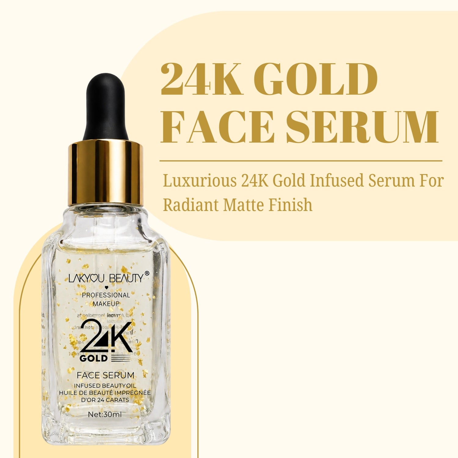 Lakyou Beauty - 24K Gold Glow Serum | Brightening & Hydrating Face Serum