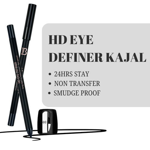 Lakyou Beauty - Kajal + Sharpener | Deep Black Smudge Proof Long Lasting Kajal