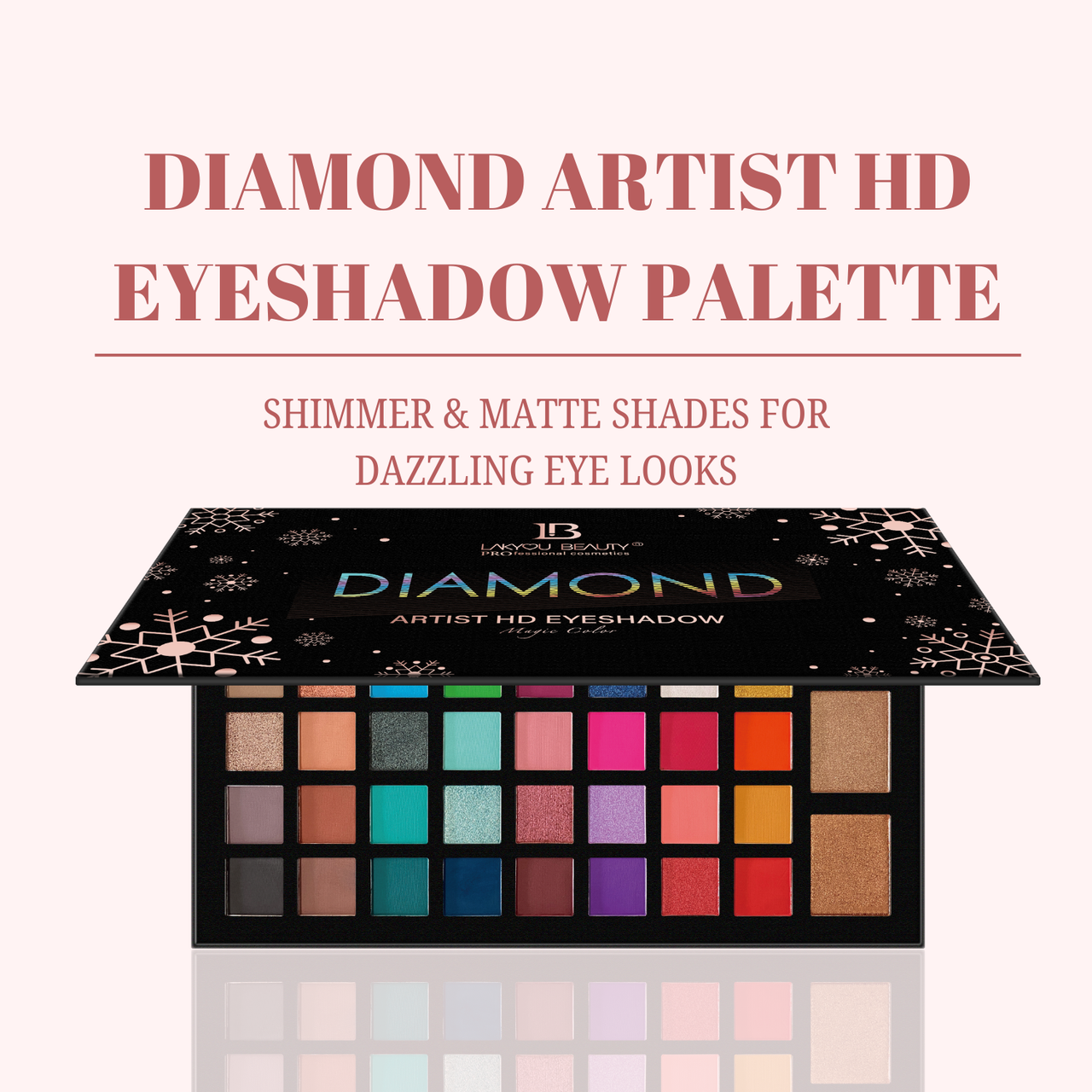 Lakyou Beauty - Diamond Eyeshadow Palette | Highly Pigmented Shimmer & Matte Shades