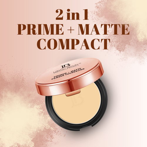 Lakyou Beauty - Prime+Matte Powder Foundation | Smooth Matte Finish Compact Powder