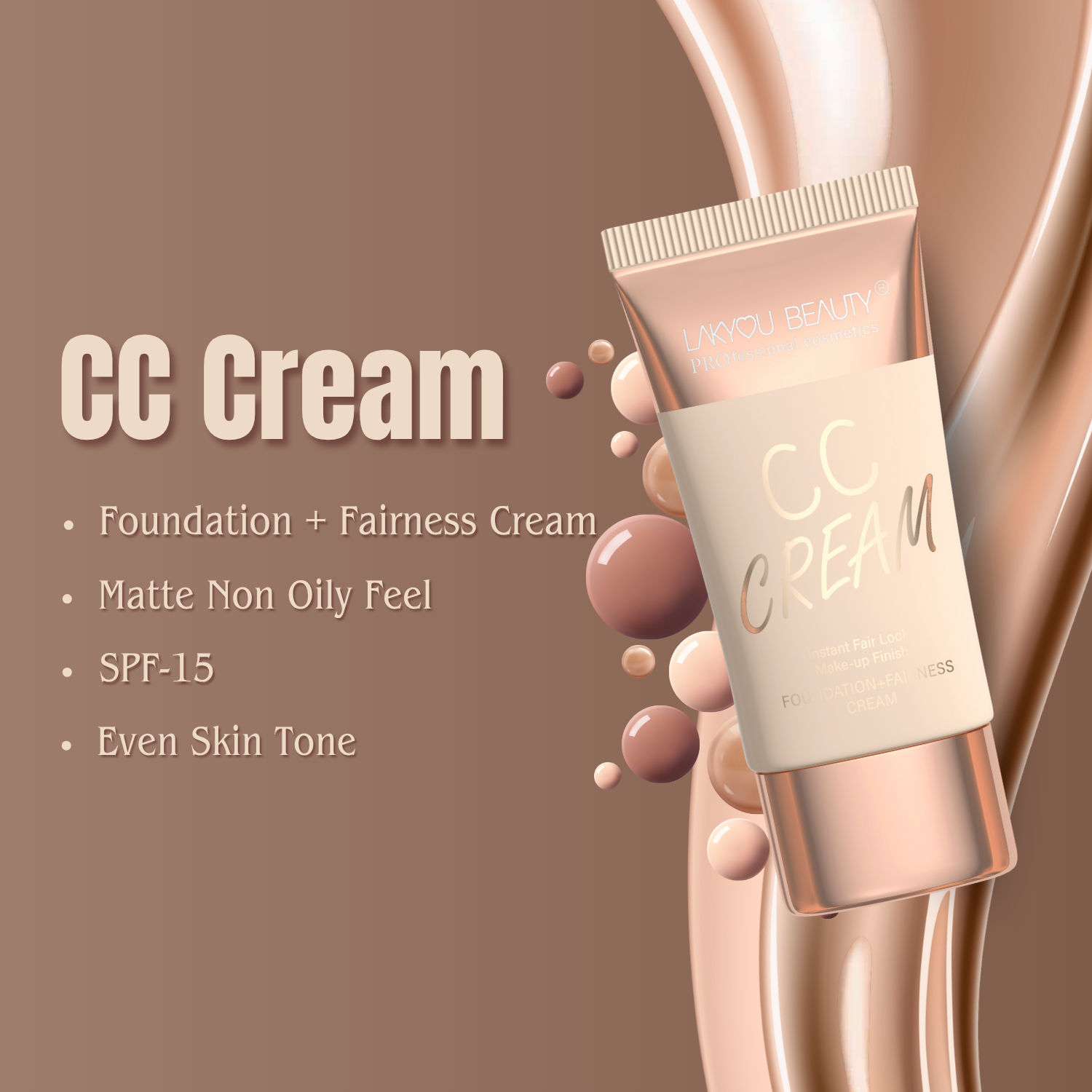 Lakyou Beauty - CC Cream | Lightweight Brightening & Natural Glow Coverage