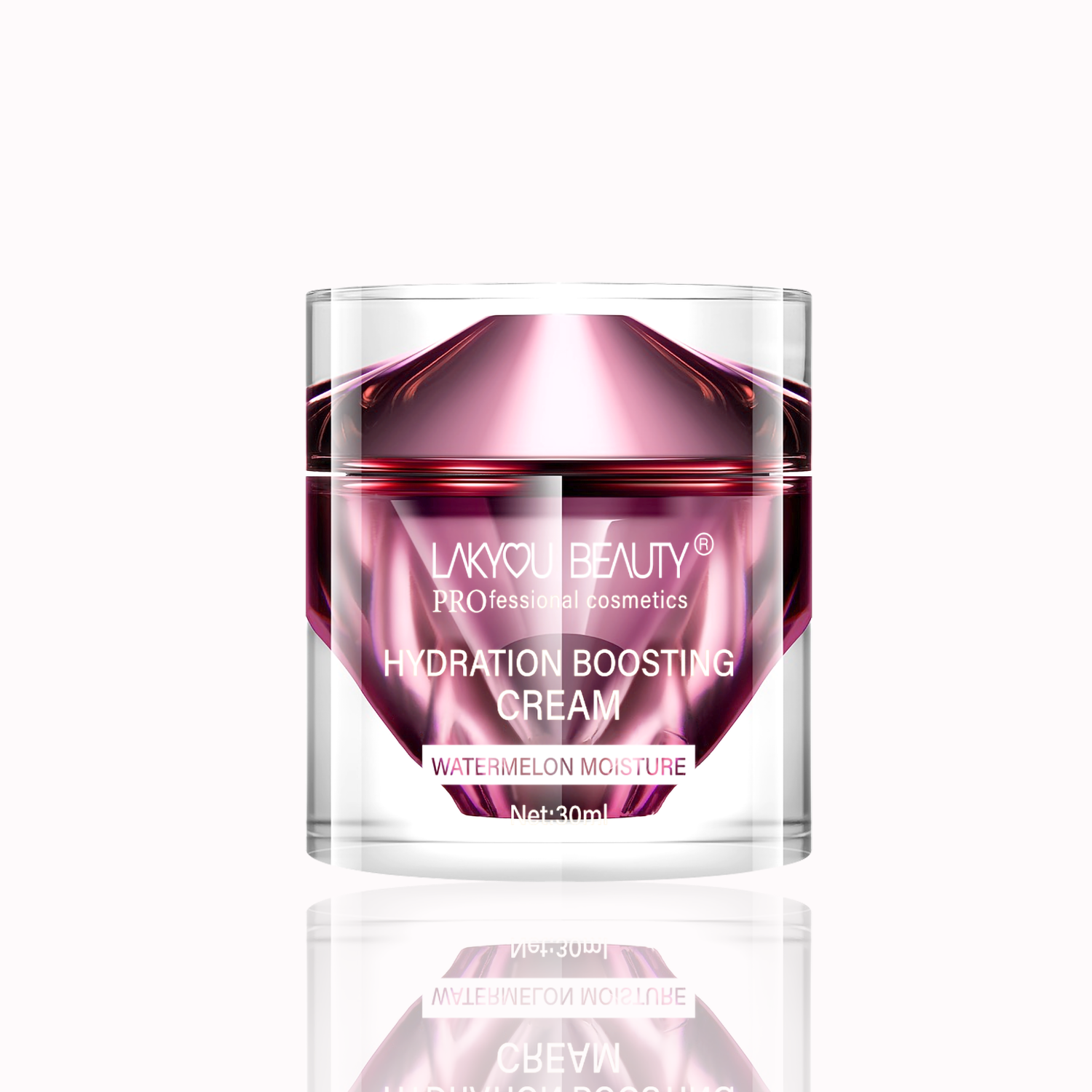 Lakyuu Beauty hydration boosting cream jar on a white background