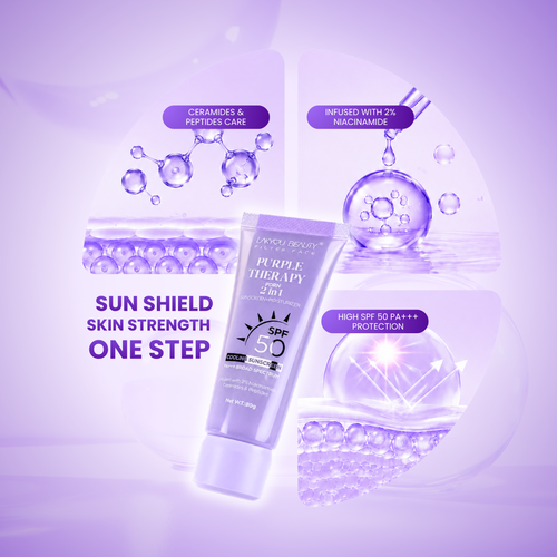 Lakyou Beauty Purple Therapy Sunscreen SPF 50 PA+++ | Broad Spectrum UV Protection