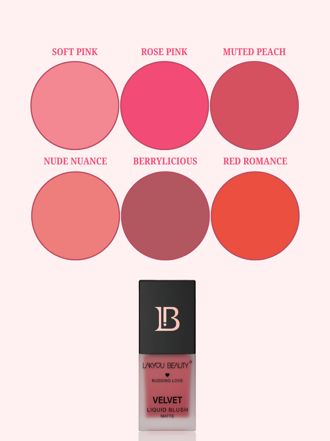 Lakyou Beauty - Velvet Liquid Blush | Soft Dewy Cheek Tint with Natural Glow