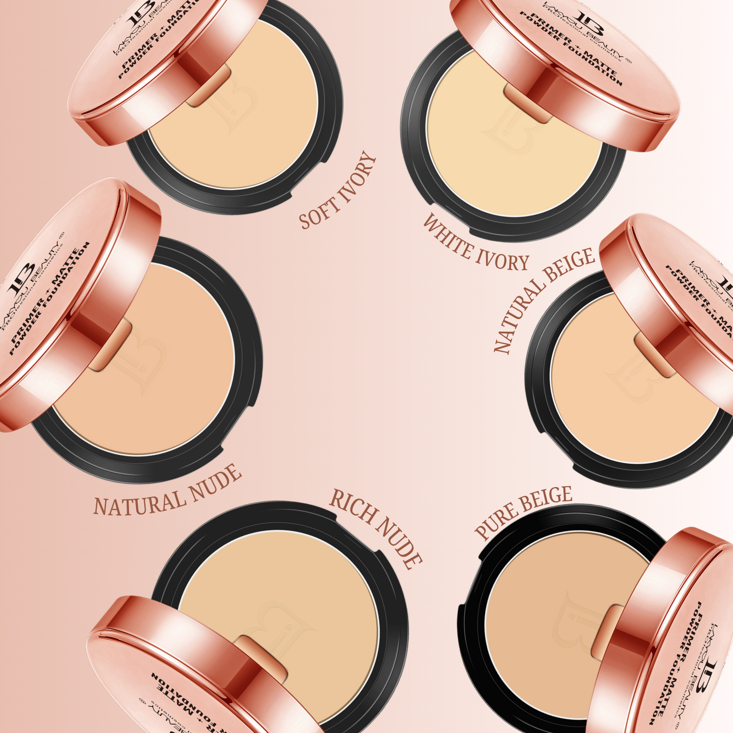 Lakyou Beauty - Prime+Matte Powder Foundation | Smooth Matte Finish Compact Powder