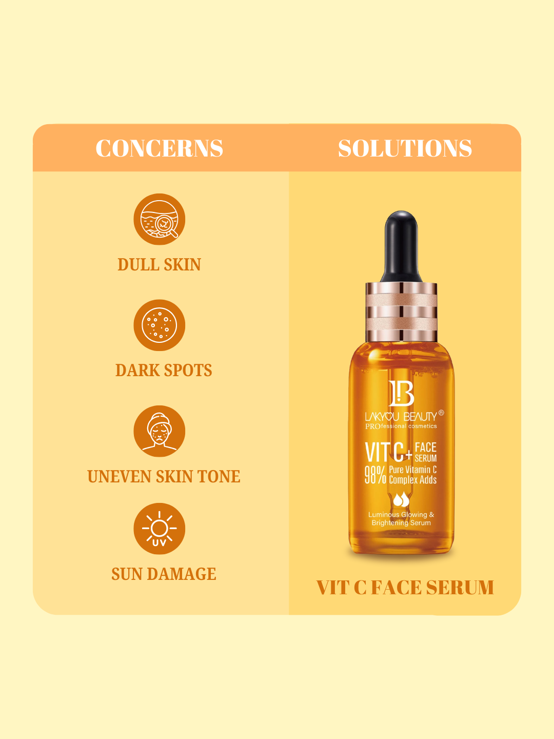 Lakyou Beauty - Vitamin C Face Serum | Brightening Anti-Dark Spot Radiance Serum
