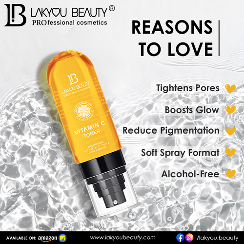 Lakyou Beauty Vitamin C Toner | Brightening & Hydrating Face Toner for Glowing Skin