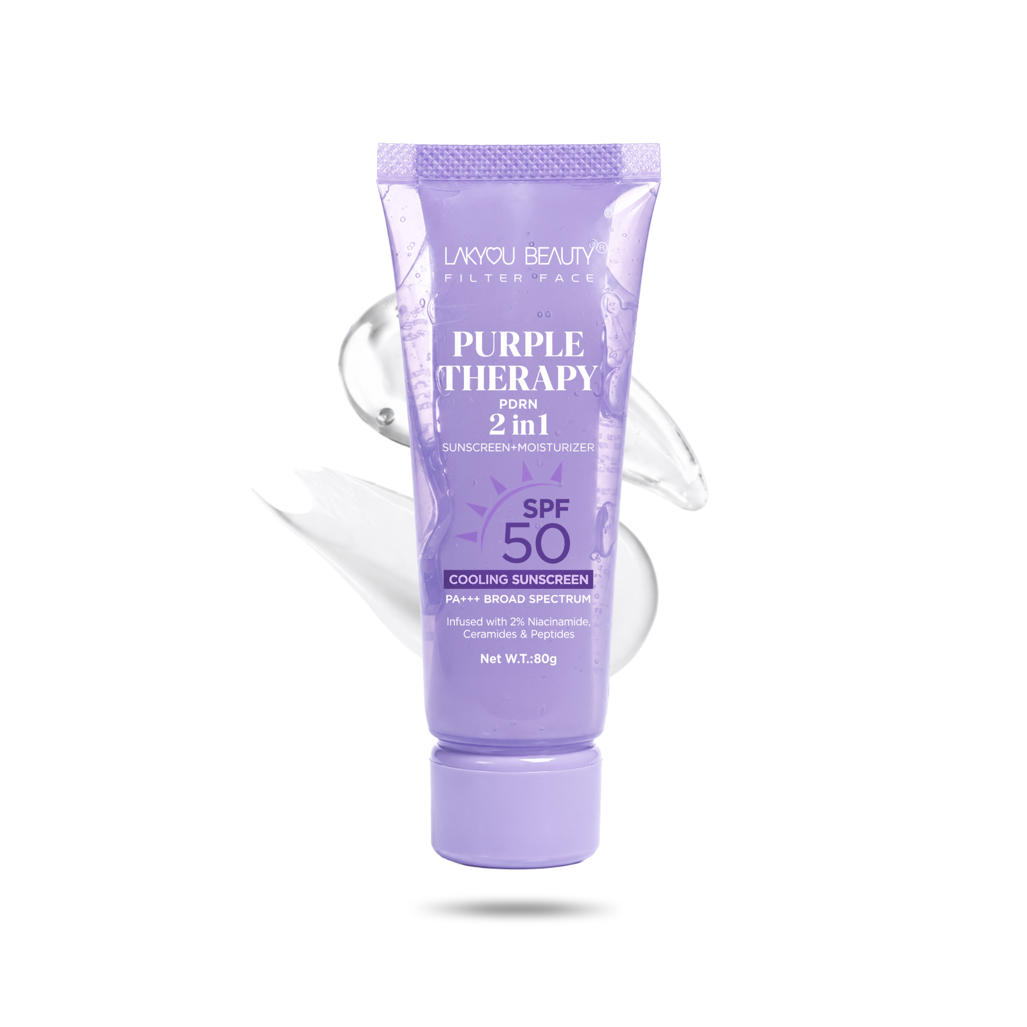 Lakyou Beauty Purple Therapy Sunscreen SPF 50 PA+++ | Broad Spectrum UV Protection