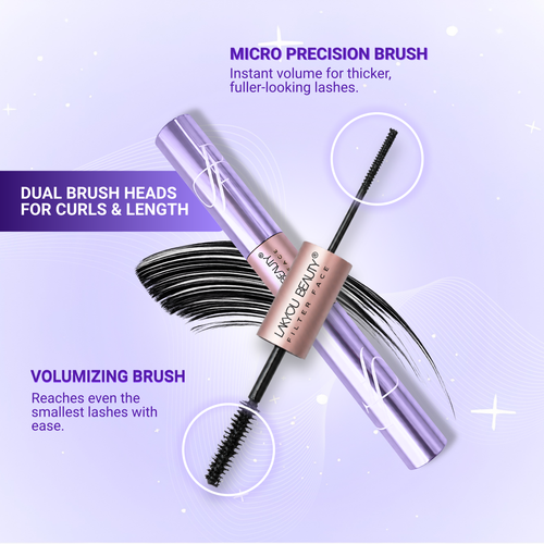 Lakyou Beauty -Filter Face | Double Headed Mascara | Lengthening & Volumizing 2-in-1 Mascara
