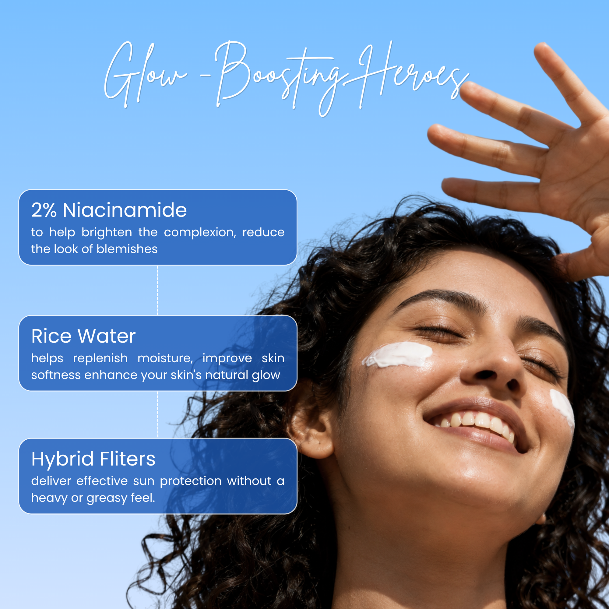 Lakyou Beauty  Rice Water Sunscreen SPF 60 PA+++ | 2% Niacinamide & Hyorid sunscreen