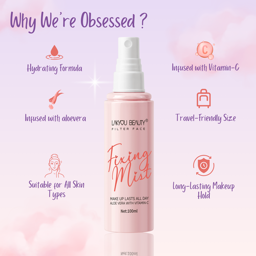 Lakyou Beauty - Filter Face Makeup Fixing Mist | Long-Lasting Transfer-Proof Setting Spray