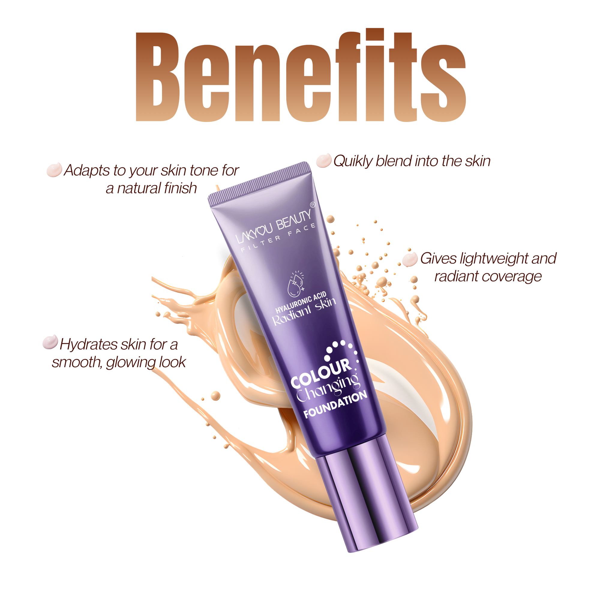 Lakyou Beauty - Filter Face Color Changing Foundation | Skin Tone Adapting Foundation