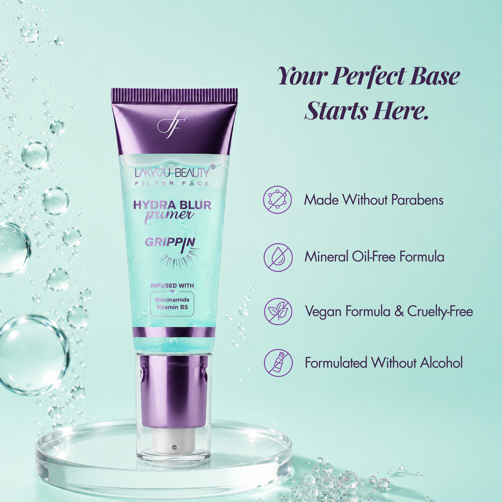 Lakyou Beauty - Filter Face | Hydra Blur Gripping Primer | Niacinamide & Vitamin B5 Makeup Primer