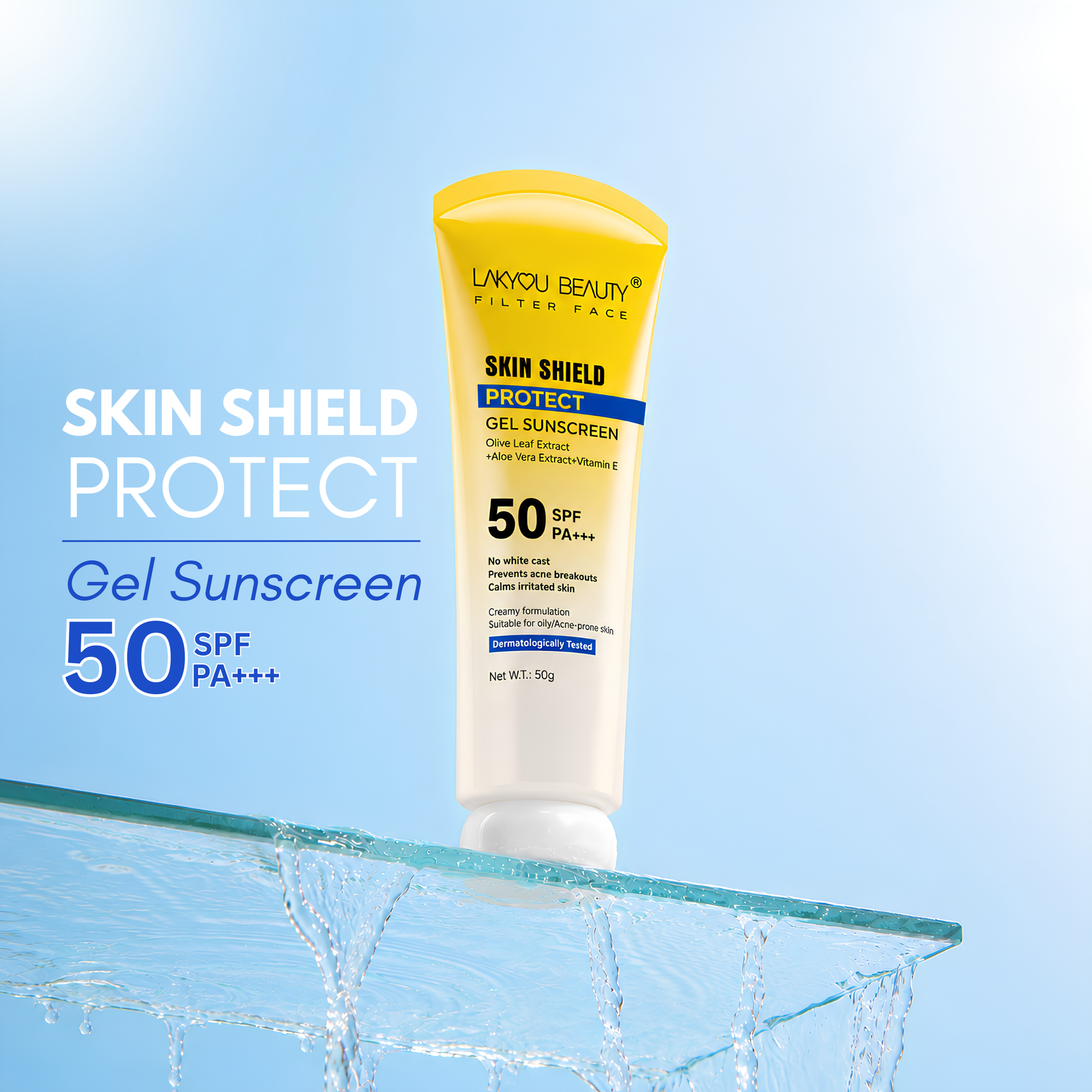 Lakyou Beauty - Skin Shield Sunscreen SPF 50 PA+++ | Olive Leaf, Aloe Vera & Vitamin E