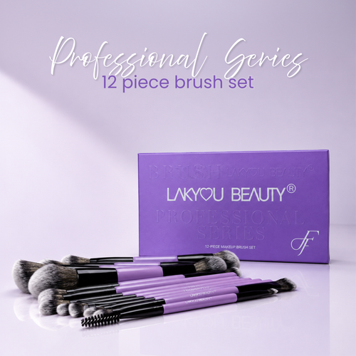 Lakyou Beauty - 12 Piece Makeup Brush Set | Professional Face & Eye Makeup Brushes