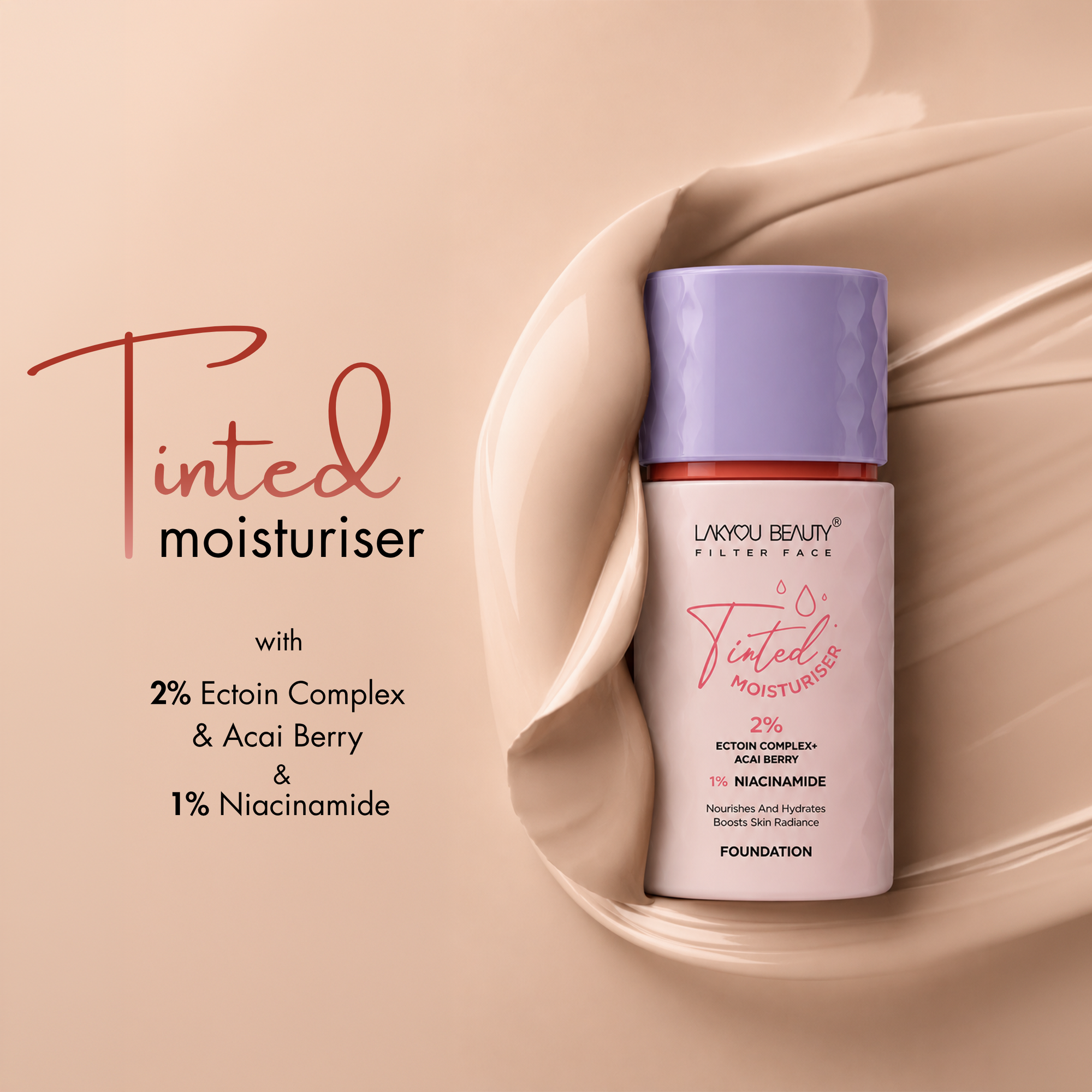Lakyou Beauty Tinted Moisturiser + Foundation | 2% Ectoin Complex & 1% Niacinamide