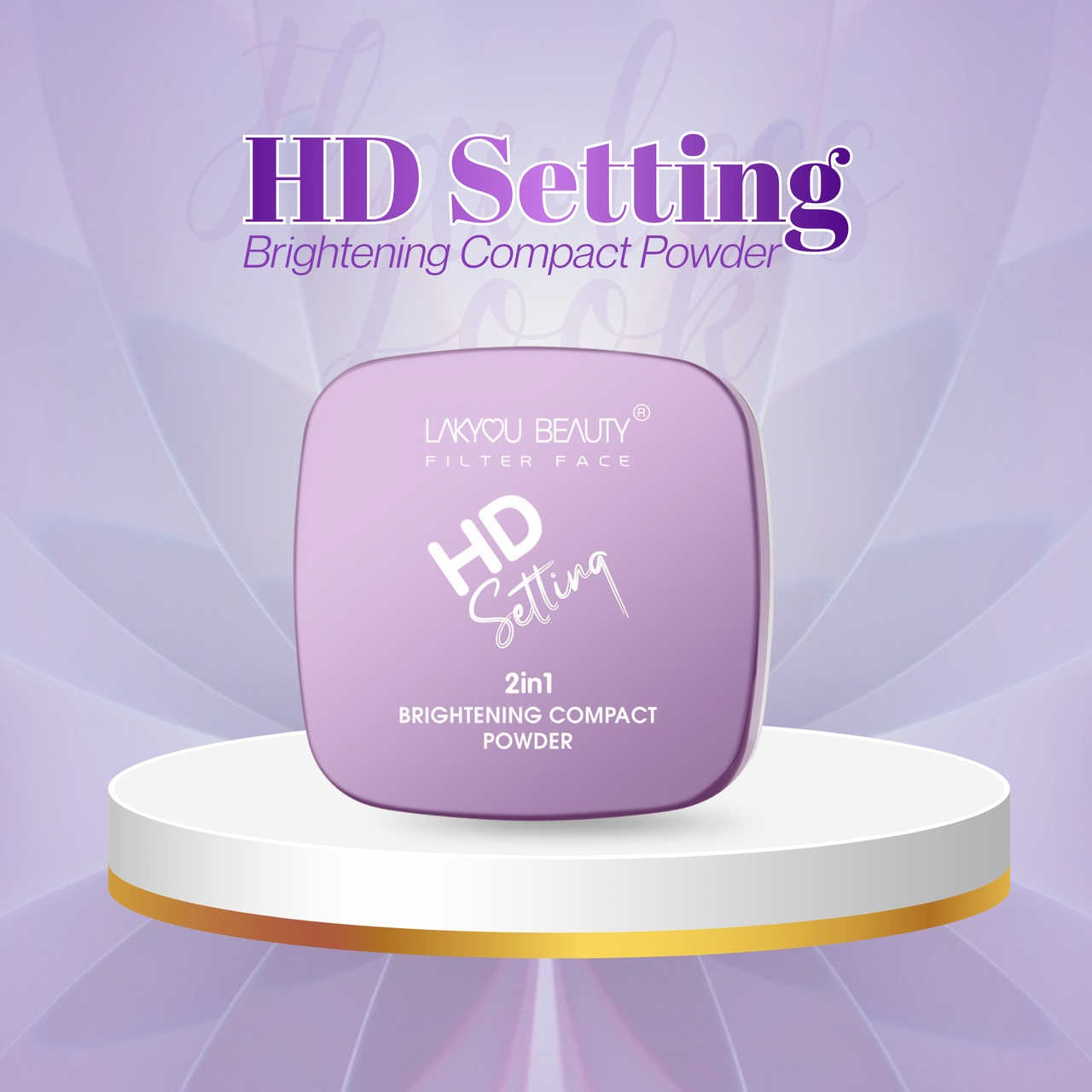 Lakyou Beauty | Filter Face 2 in 1 HD Setting Compact Powder | Long-Lasting Smooth Matte Finish