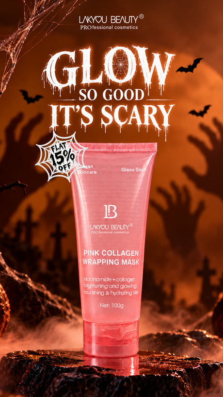 Glow so good it's scary – flat 15% off Pink Collagen Wrapping Mask