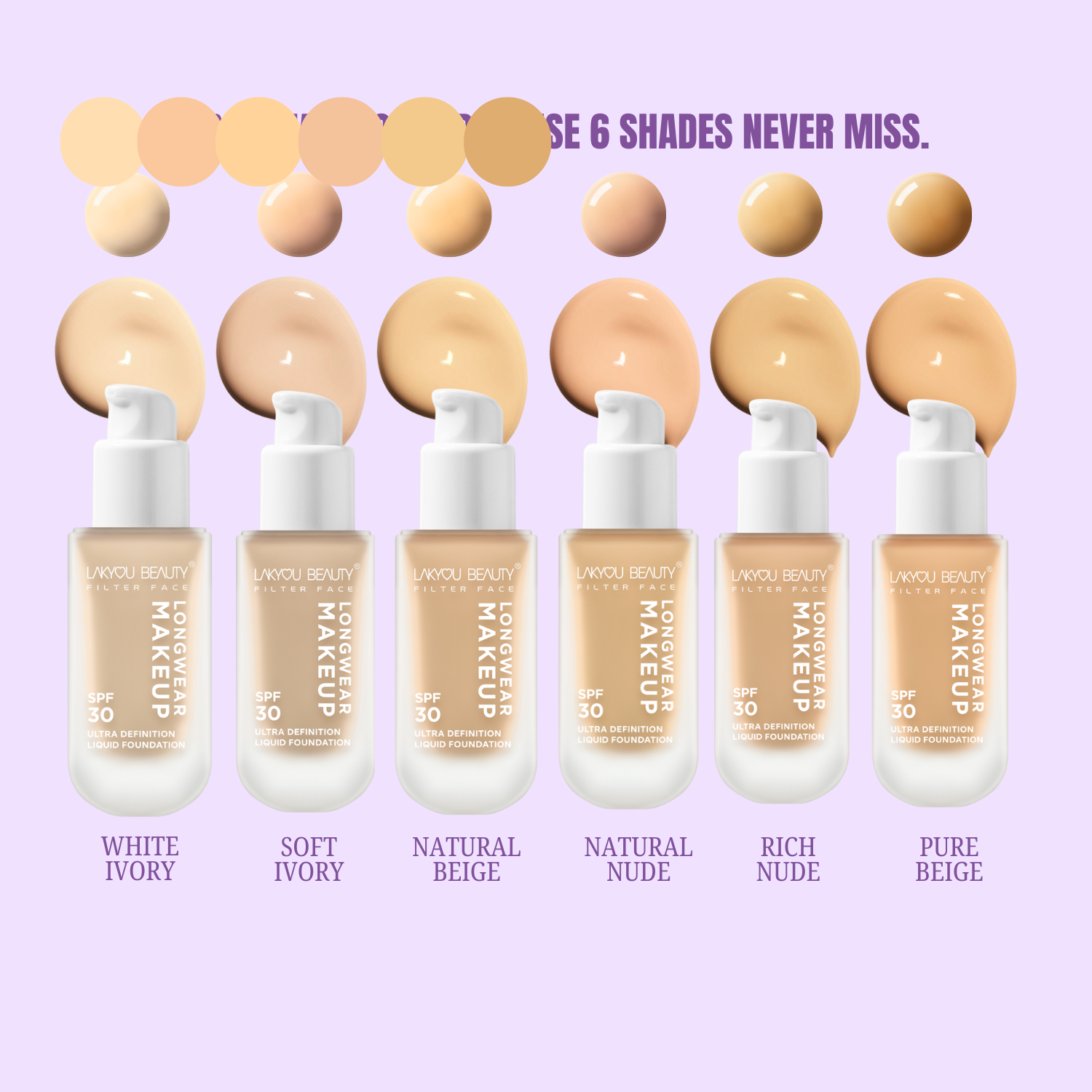 Lakyou Beauty -Filter Face Ultra Definition Liquid Foundation | Full Coverage & Long-Lasting Base Makeup