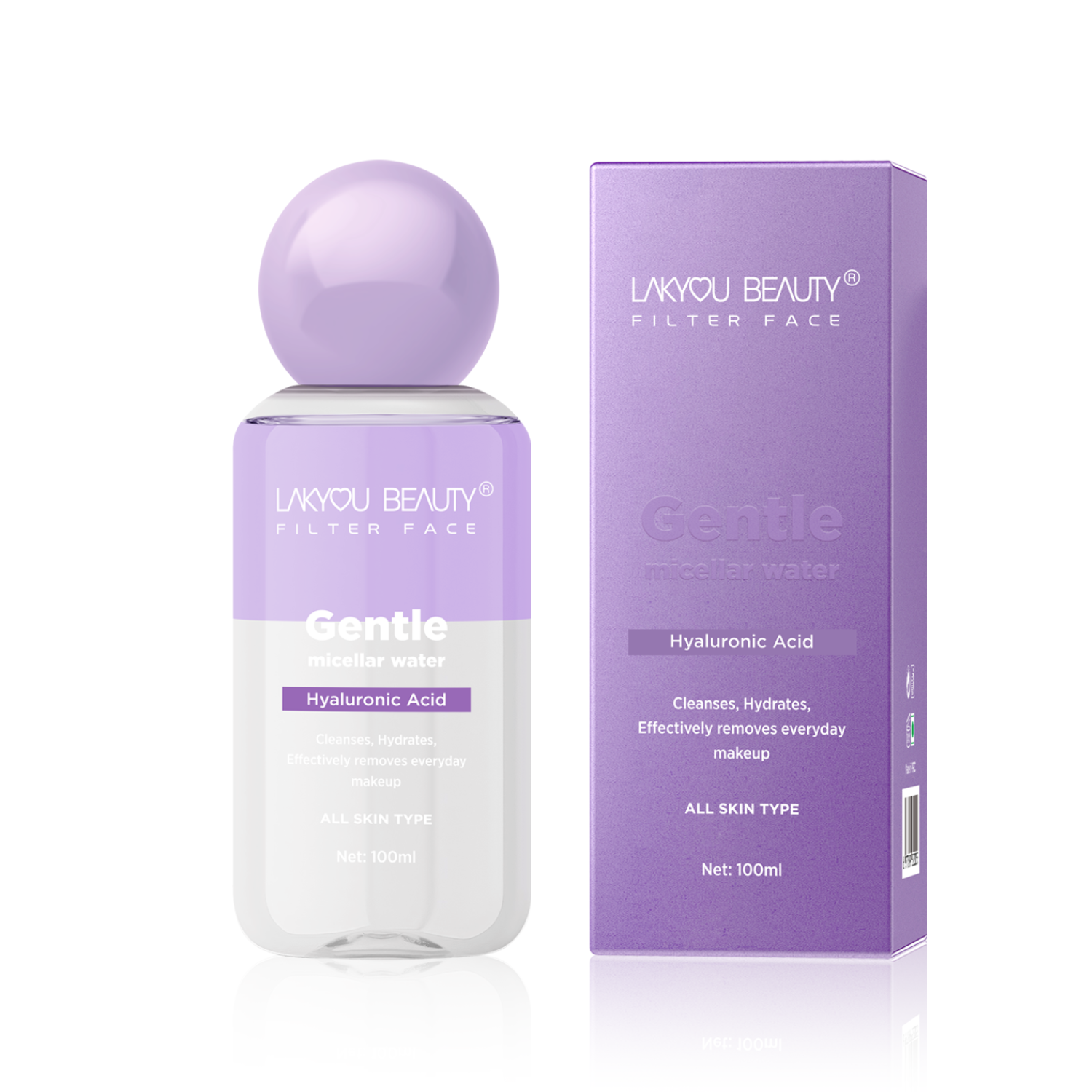LAKYOU BEAUTY Gentle Hyaluronic Acid skincare product with packaging on a white background
