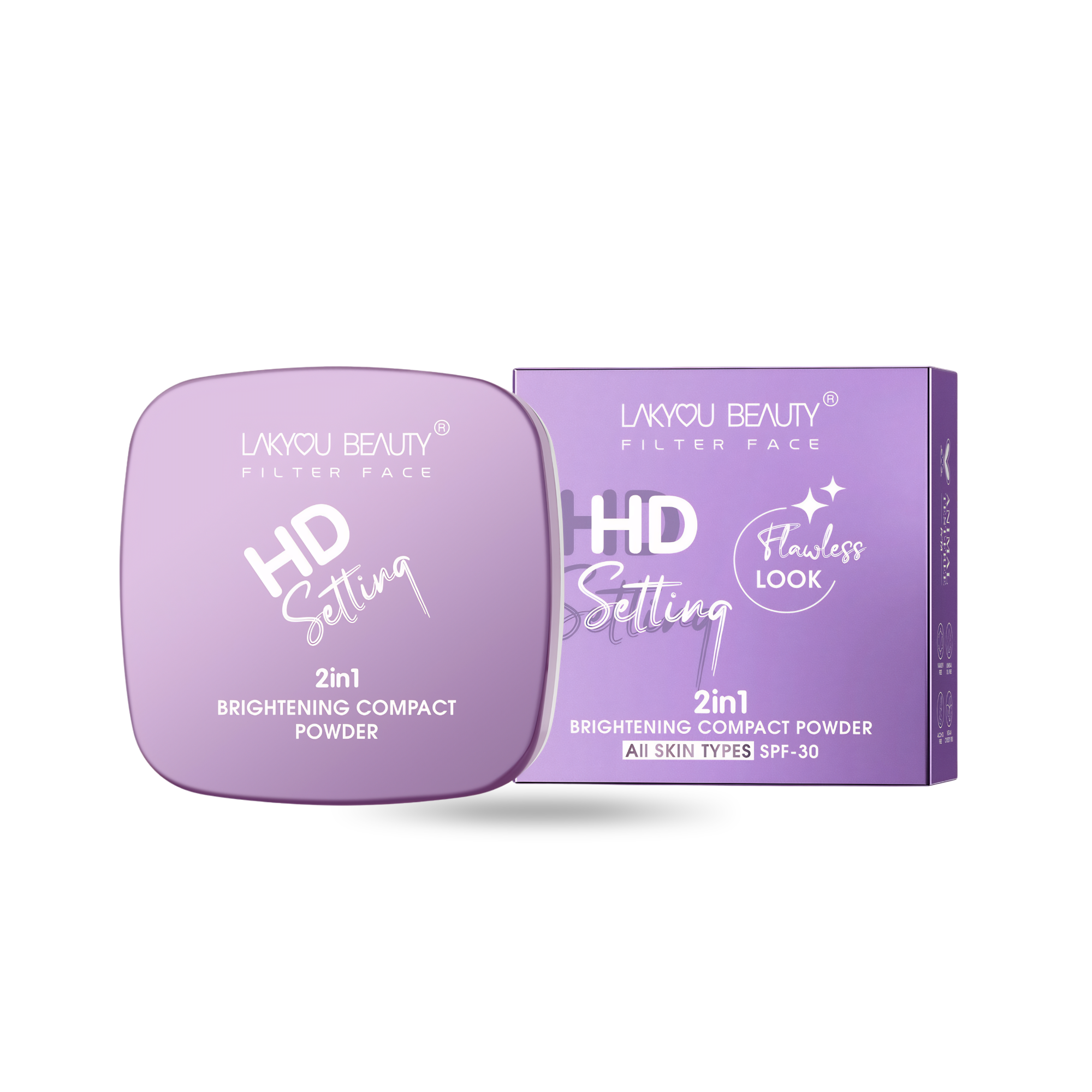 Lakyou Beauty | Filter Face 2 in 1 HD Setting Compact Powder | Long-Lasting Smooth Matte Finish
